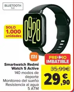 Carrefour Xiaomi - smartwatch redmi watch 5 active oferta