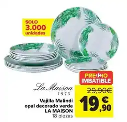 Carrefour Vajilla - vajilla malindi opal decorado verde oferta