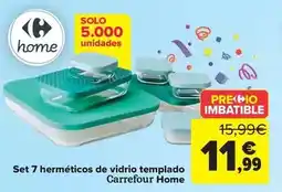 Carrefour Carrefour home - set 7 herméticos de vidrio templado oferta