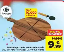 Carrefour Carrefour home - tabla de pizza de madera de acacia fsc + cortador oferta