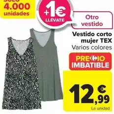 Carrefour Tex - vestido corto mujer oferta