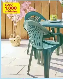 Carrefour Mesa de resina cancún + 4 sillas de resina oferta