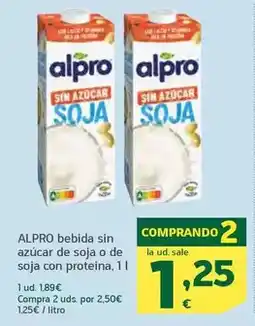 HiperDino Alpro - bebida sin azúcar de soja o de soja con proteína oferta