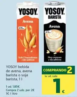 HiperDino Yosoy - bebida de avena/ avena barista o soja barista oferta