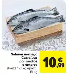 Carrefour Market Carrefour - salmon noruego por medios o enteros oferta