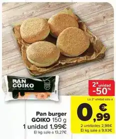 Carrefour Market Pan burger oferta