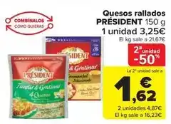 Carrefour Market Président - quesos rallados oferta