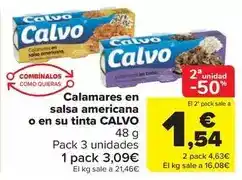 Carrefour Market Calvo - calamares en salsa americana o en su tinta oferta