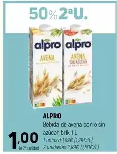 Coviran Alpro - bebida de avena con o sin azucar oferta