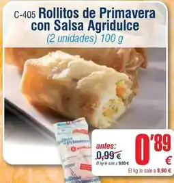 Abordo Rollitos de primavera con salsa agridulce oferta
