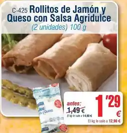 Abordo Rollitos de jamon y queso con salsa agridulce oferta
