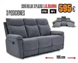 Hipo Gegant Lilburn - sofa relax 3 plazas 3 posiciones oferta