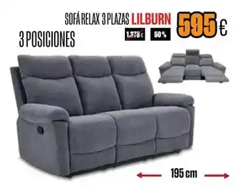 Hipo Gegant Lilburn - sofa relax 3 plazas 3 posiciones oferta