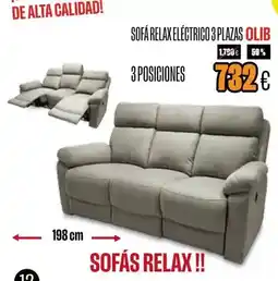 Hipo Gegant Olib - sofá relax eléctrico 3 plazas oferta