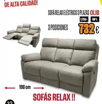 Hipo Gegant Olib - sofá relax eléctrico 3 plazas oferta