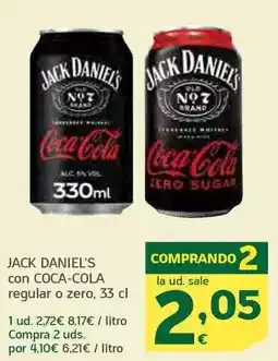 HiperDino Jack daniel's - con coca-cola regular o zero oferta