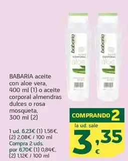 HiperDino Babaria - aceite con aloe vera oferta