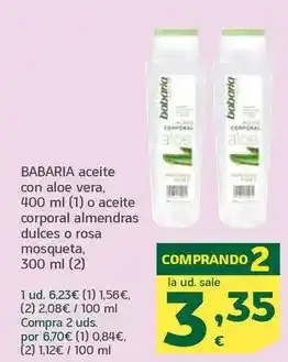 HiperDino Babaria - aceite con aloe vera oferta