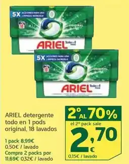 HiperDino Ariel - detergente todo en 1 pods original oferta