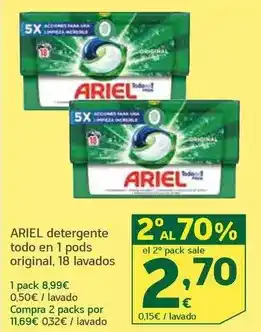 HiperDino Ariel - detergente todo en 1 pods original oferta