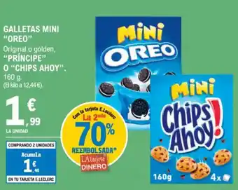 E.Leclerc "CHIPS AHOY” OREO Galletas mini original o golden, "príncipe" o oferta