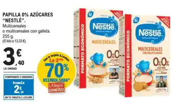 E.Leclerc "NESTLÉ” Papilla 0% azúcares oferta