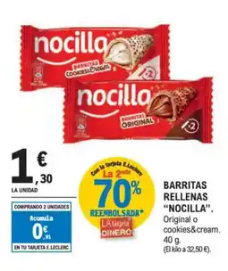 E.Leclerc "NOCILLA" Barritas rellenas oferta