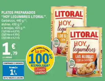 E.Leclerc "HOY LEGUMBRES LITORAL". Platos preparados oferta