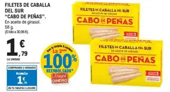 E.Leclerc "CABO DE PEÑAS" Filetes de caballa del sur oferta