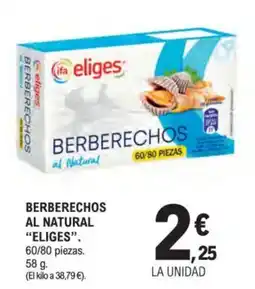 E.Leclerc IFA ELIGES Berberechos al natural oferta