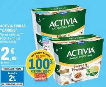E.Leclerc "DANONE" Activia fibras oferta
