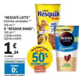 E.Leclerc "NESCAFÉ LATTE" O "NESQUIK SHAKE", oferta