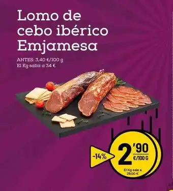 AhorraMas Lomo De Cebo Ibérico Emjamesa 100g oferta