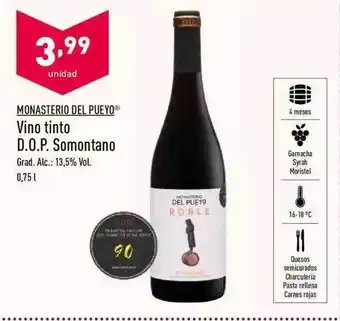 ALDI Monasterio Del Pueyo Vino Tinto D.o.p. Somontano oferta