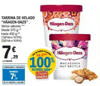 E.Leclerc "HÄAGEN-DAZS". Tarrina de helado oferta