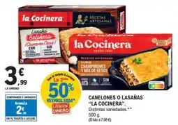 E.Leclerc "LA COCINERA" Canelones o lasañas oferta
