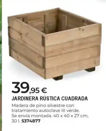 BigMat Jardinera rústica cuadrada oferta