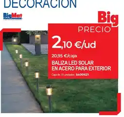 BigMat Baliza led solar en acero para exterior oferta