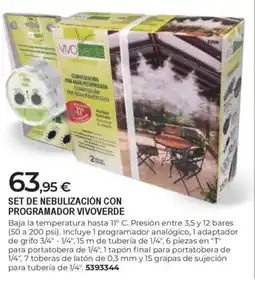 BigMat Set de nebulización con programador vivoverde oferta