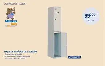 Makro Taquilla metálica de 2 puertas oferta