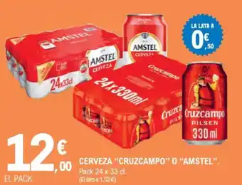 E.Leclerc CRUZCAMPO O AMSTEL Cerveza oferta