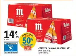 E.Leclerc MAHOU 5 ESTRELLAS Cerveza oferta