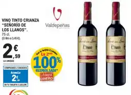 E.Leclerc SEÑORÍO DE LOS LLANOS Vino tinto crianza oferta