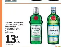 E.Leclerc TANQUERAY Ginebra o bebida sin alcohol tipo ginebra oferta