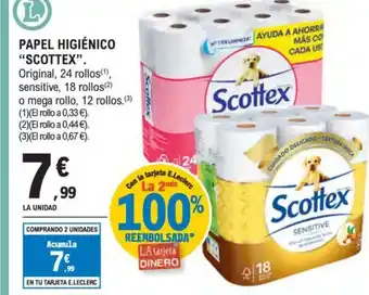 E.Leclerc SCOTTEX Papel higienico oferta