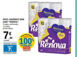 E.Leclerc RENOVA Papel higiénico skin oferta