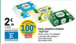 E.Leclerc SCOTTEX Papel higiénico húmedo oferta