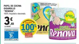 E.Leclerc RENOVA Papel de cocina gigarollo oferta