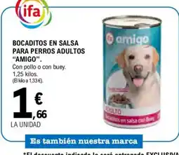 E.Leclerc AMIGO Bocaditos en salsa para perros adultos oferta