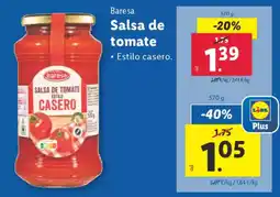 Lidl BARESA Salsa de tomate oferta